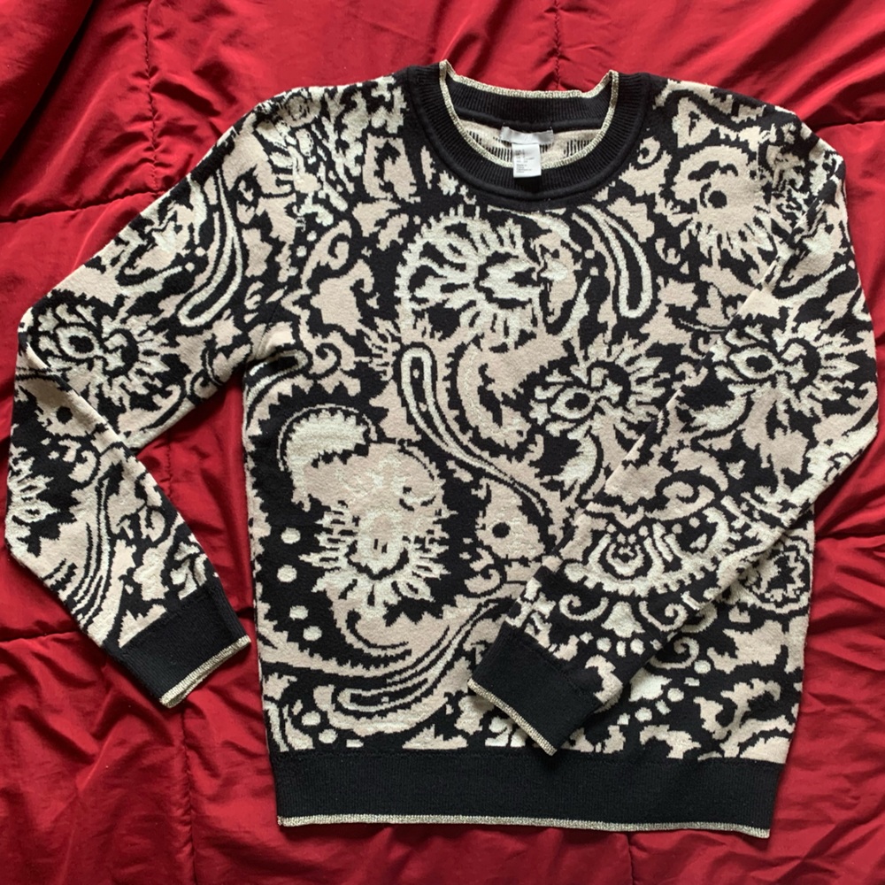 H&M Sparkly Gold and Black Sweater